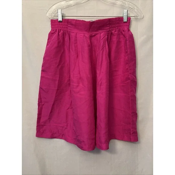 Women's 100%‎ Silk Shorts lot Of 3 J Jarold? Wide Leg Black, Pink, Teal,  M - Picture 2 of 12